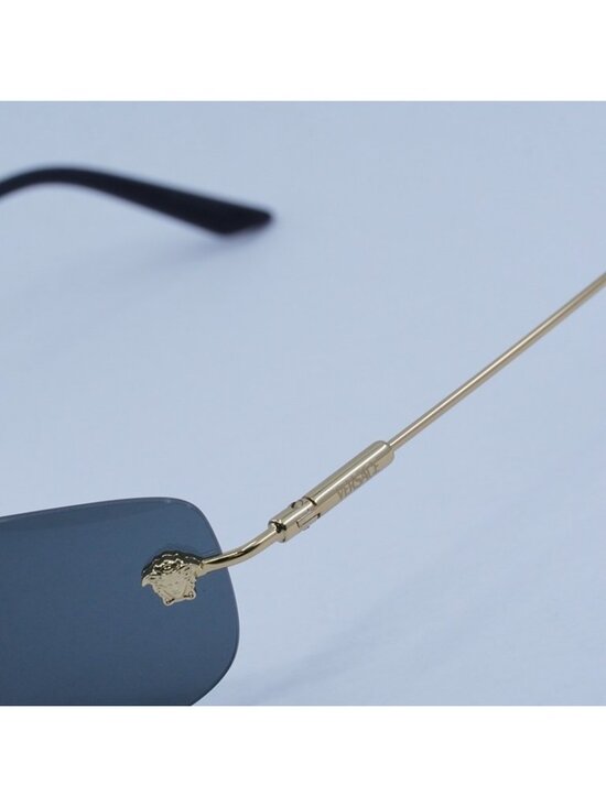 Versace VE2279 100287 Rectangle Sunglasses - Gold Frame, Dark Grey Lenses main image 4